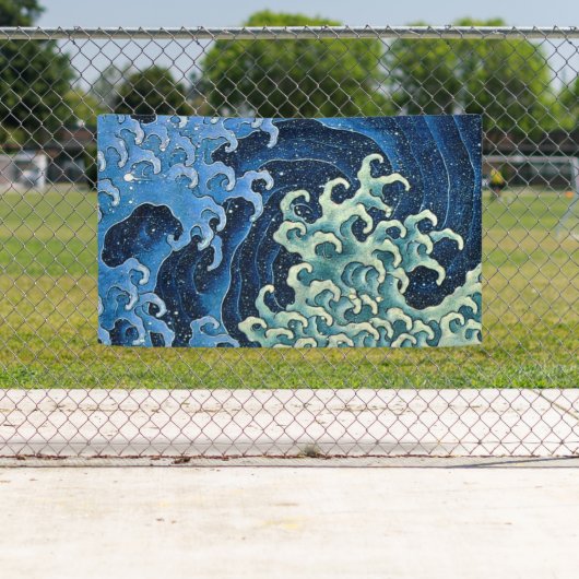 Hokusai Vrouwelijke Golf  Oceaan Spandoek (Insitu)