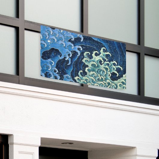 Hokusai Vrouwelijke Golf  Oceaan Spandoek (Buitenkant Gebouw)