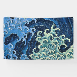 Hokusai Vrouwelijke Golf Oceaan Spandoek