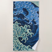 Hokusai Vrouwelijke Golf  Oceaan Strandlaken (Voorkant)