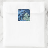 Hokusai Vrouwelijke Golf  Oceaan Vierkante Sticker (Tas)