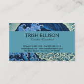 Hokusai Vrouwelijke Golf  Oceaan Visitekaartje (Achterkant)