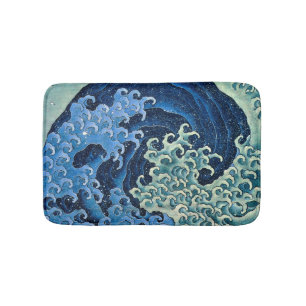 Hokusai Vrouwelijke Golf Vintage Oceaan Badmat