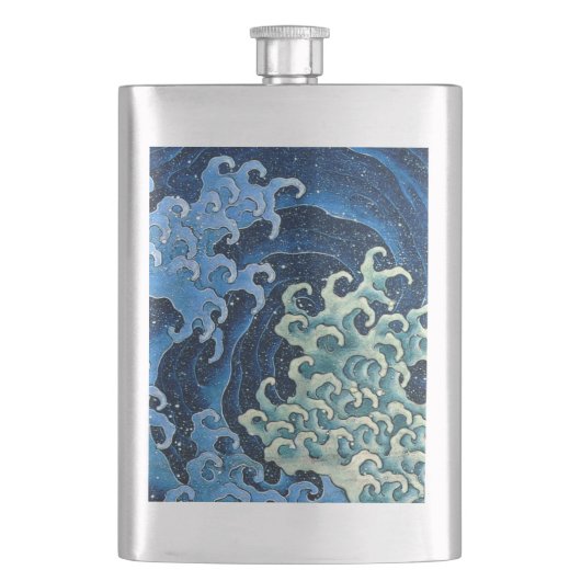 Hokusai Vrouwelijke Golf Vintage Oceaan Flacon (Voorkant)