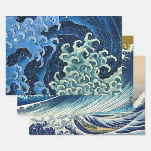 Hokusai Vrouwelijke Golf Vintage Oceaan Inpakpapier Vel