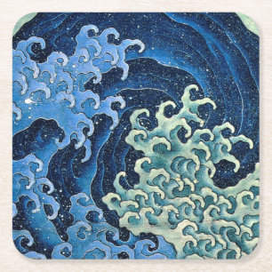 Hokusai Vrouwelijke Golf Vintage Oceaan  Kartonnen Onderzetters