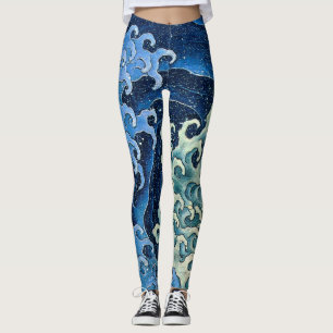 Hokusai Vrouwelijke Golf Vintage Oceaan  Leggings