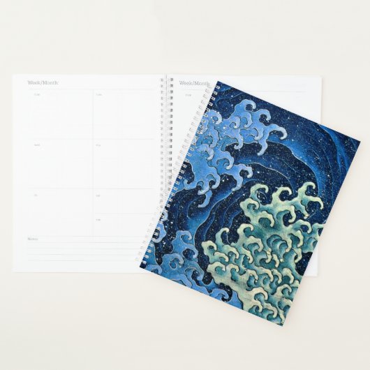 Hokusai Vrouwelijke Golf Vintage Oceaan Planner (Display)