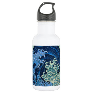 Hokusai Vrouwelijke Golf Vintage Oceaan Waterfles