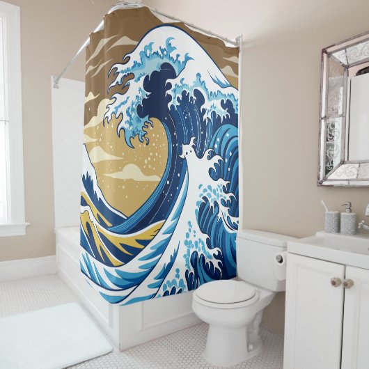 Hokusai Wave Douchegordijn (In situ)