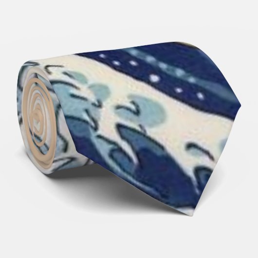 Hokusai Wave Stropdas (Opgerold)