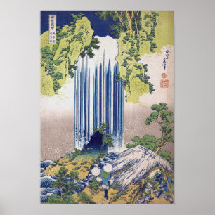 Hokusai - Yoro-waterval, provincie Mino Poster