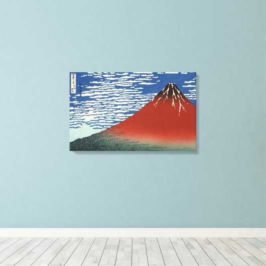 Hokusai Zuid Wind Clear Sky Red Fuji Canvas (Insitu (Houten vloer))