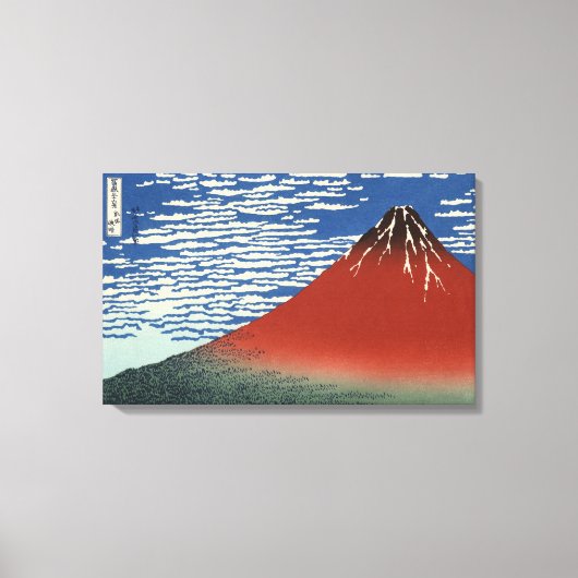 Hokusai Zuid Wind Clear Sky Red Fuji Canvas Afdruk (Voorkant)
