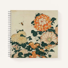 Hokusai's Chrysanten en Paardenvlieg Notitieboek