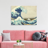 Hokusai's De Grote Golf van Kanagawa Canvas Afdruk (Insitu (Woonkamer))