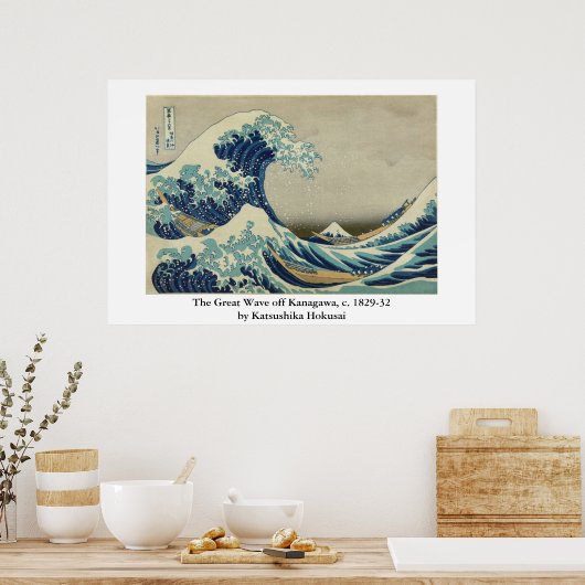 Hokusai's De Grote Golf van Kanagawa Poster (Keuken)