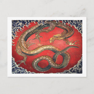 Hokusai's draak briefkaart