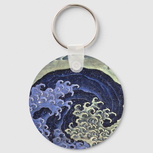 Hokusai's Feminine Wave Sleutelhanger (Voorkant)