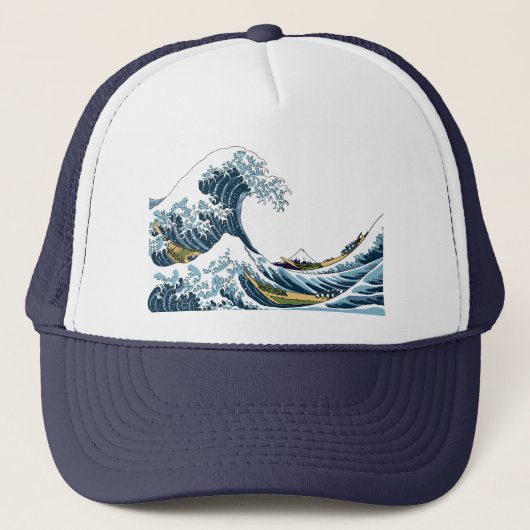 Hokusai's Grote Golf van Kanagawa Trucker Pet (Voorkant)