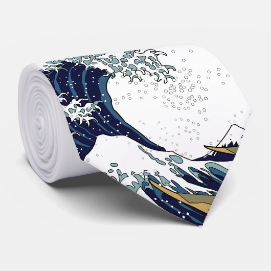 Hokusai's wave stropdas (Opgerold)