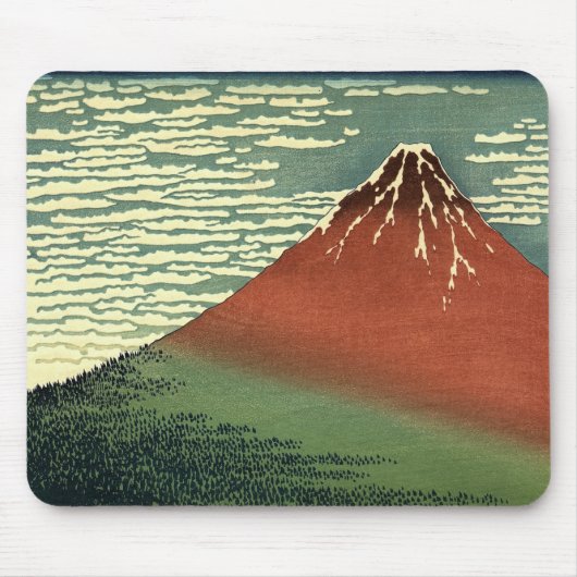 Hokusai's zuidwind, Clear Sky of Red Fuji Mous Muismat (Voorkant)