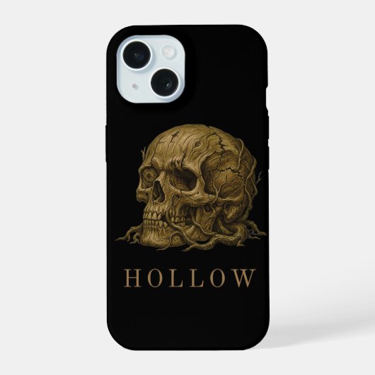 HOL | Houten Reliek Schedel Esthetiek iPhone 15 Case (Achterkant)