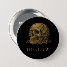HOL | Houten Reliek Schedel Esthetiek Ronde Button 7,6 Cm