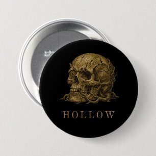HOL Houten Reliek Schedel Esthetiek Ronde Button 7,6 Cm