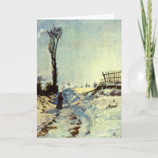Hol in de Sneeuw Feestdagen Kaart (Voorkant)