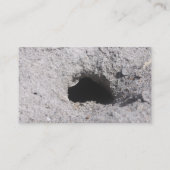 Hol in de zand visitekaartjes (Achterkant)