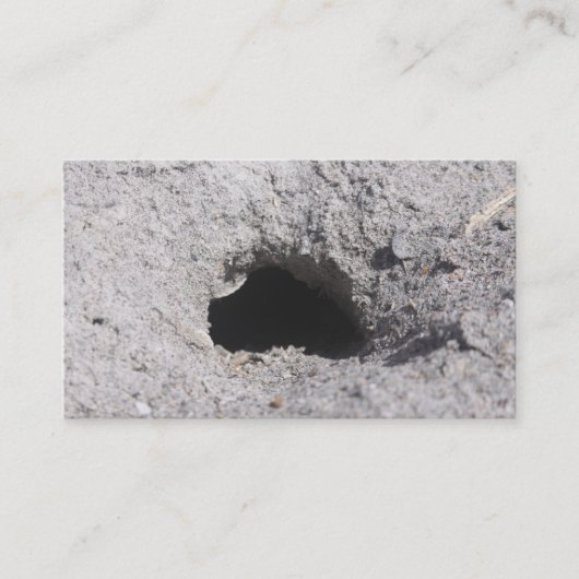 Hol in de zand visitekaartjes (Voorkant)