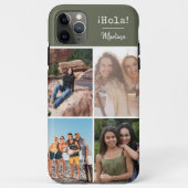 ¡Hola! 4 foto collage groen gepersonaliseerd Case-Mate iPhone Case (Achterkant)