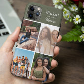 Hola! 4 Fotocollage Groen gepersonaliseerd Case-Mate iPhone Case