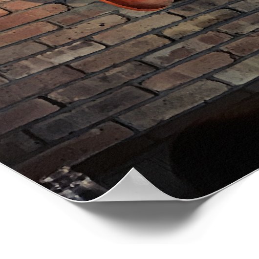 "Hola" Aanmelden bij Brick Wall Poster (Hoek)