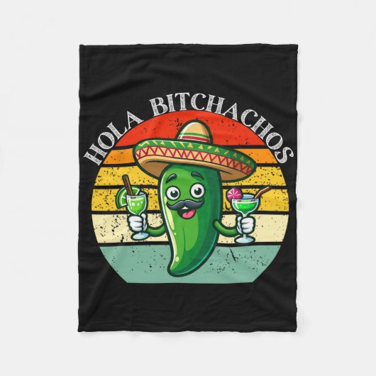 Hola Achos Funny Jalapeno Mexicaanse Cinco de Mayo Fleece Deken (Voorkant)
