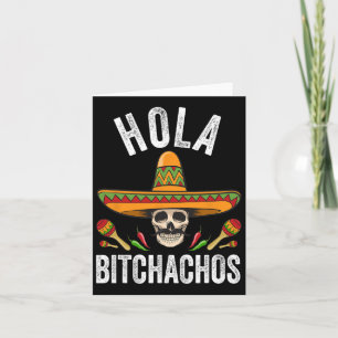 Hola Achos Shirt Funny Mexican Skull Cinco de Mayo Kaart