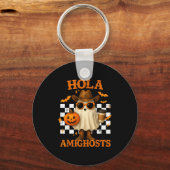 Hola Amighosts Funny Spanish Halloween Cowboy Ghos Sleutelhanger (Voorkant)