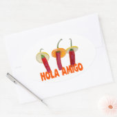 Hola Amigo Ovale Sticker (Envelop)