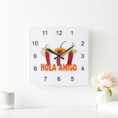 Hola Amigo Vierkante Klok (Huis)