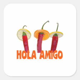 Hola Amigo Vierkante Sticker
