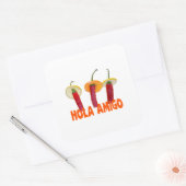 Hola Amigo Vierkante Sticker (Envelop)