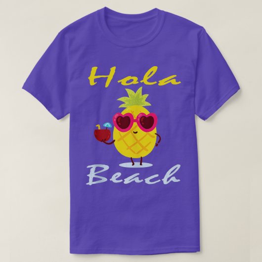 Hola Beach Funny Beach Vacation Summer (10) T-shirt (Design voorkant)
