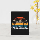 Hola Beaches Funny Beach Vakantie Retro Su Kaart (Gele Bloem)