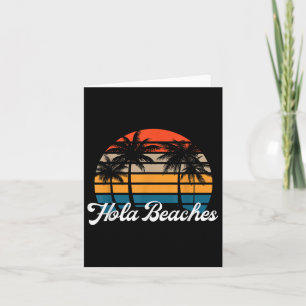 Hola Beaches Funny Beach Vakantie Retro Su Kaart