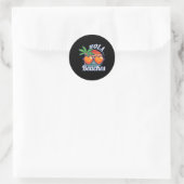 Hola Beaches Funny Palm Tree Summer Fun Beach Enth Ronde Sticker (Tas)