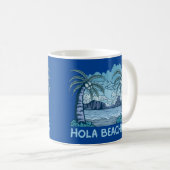 HOLA BEACHES grappig strandleven zomer Koffiemok (Voorkant rechts)