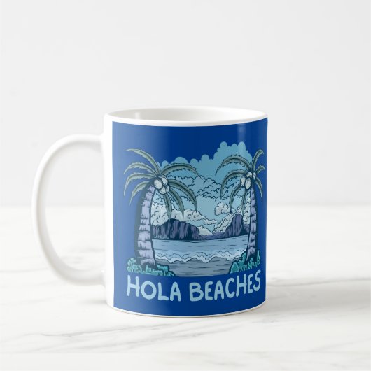 HOLA BEACHES grappig strandleven zomer Koffiemok (Links)