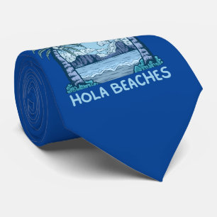 HOLA BEACHES grappig strandleven zomer Stropdas