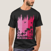 Hola Beaches Retro Surfing Summer Palm Tree Family T-shirt (Voorkant)